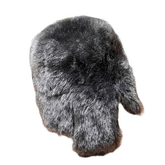 Vintage Adult Fur Bomber Russian Winter Hat Dark Gray - Picture 7 of 9